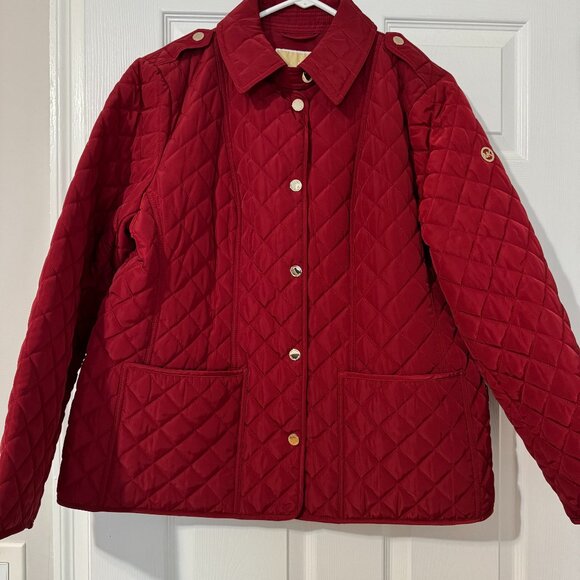 NWT Michael Kors Quilted Puffer Jacket Red Size XL - Picture 1 of 5